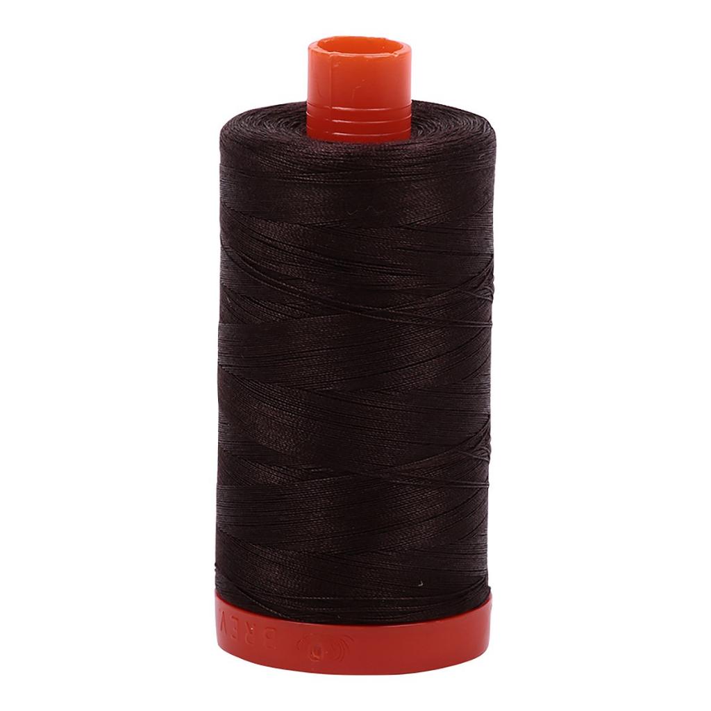 Aurifil Cotton Thread Solid 50wt 1422yds Very Dark Bark (#1130)