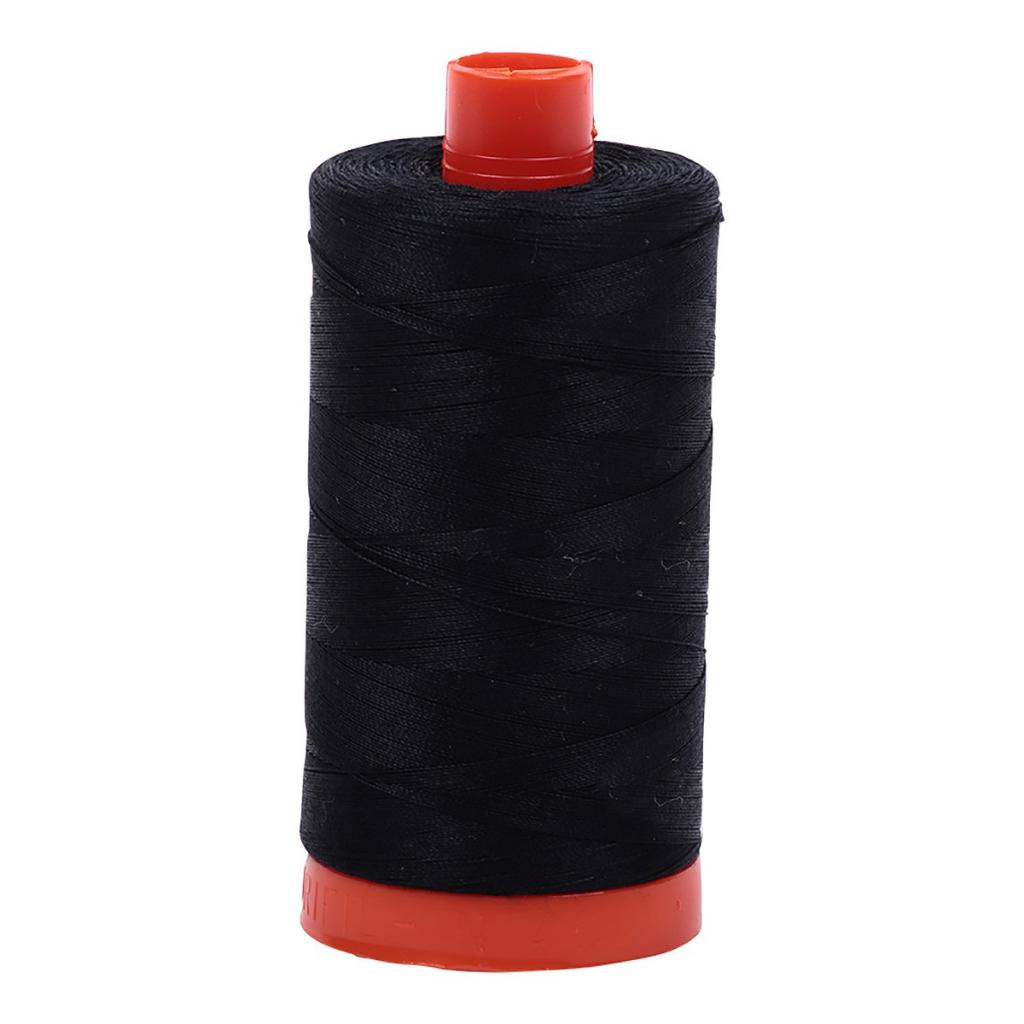 Aurifil Cotton Thread Solid 50wt 1422yds Black (#2692)