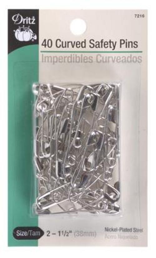 Curved Safety Pin 1 1/16in Size 1 50ct