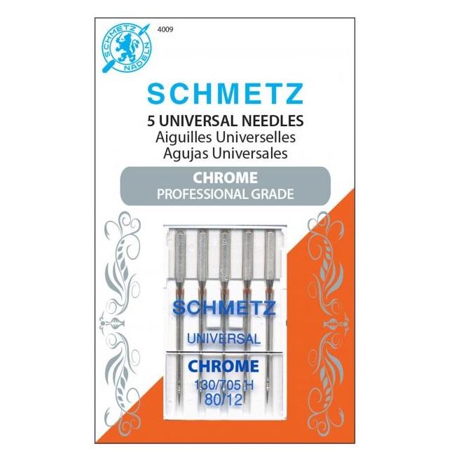 Chrome Universal Schmetz Needle 5 ct, Size 80/12