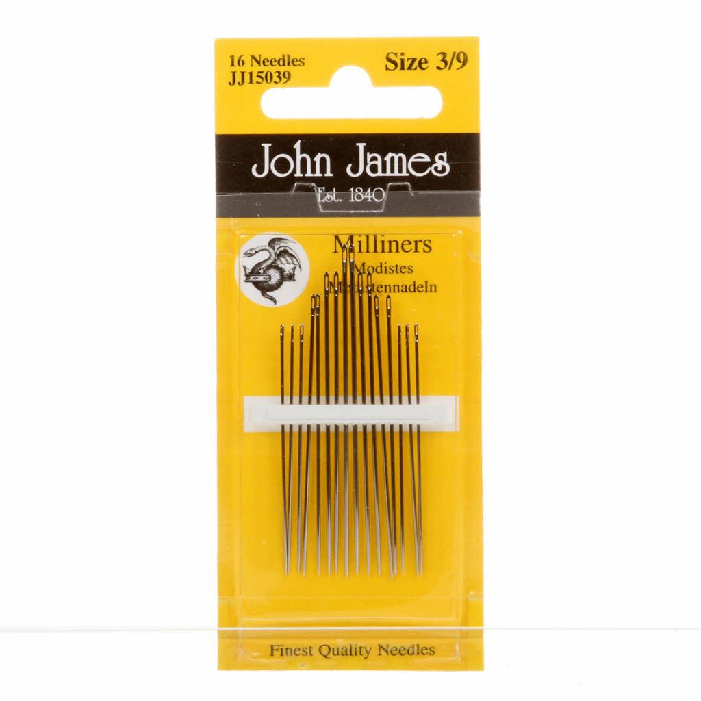 John James Milliners / Straw Needles Assorted Sizes 3/9 16ct