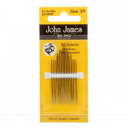 John James Milliners / Straw Needles Assorted Sizes 3/9 16ct