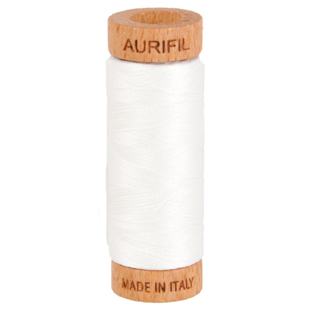 Aurifil Cotton Thread Solid 80wt 300yds Natural White (#2021)
