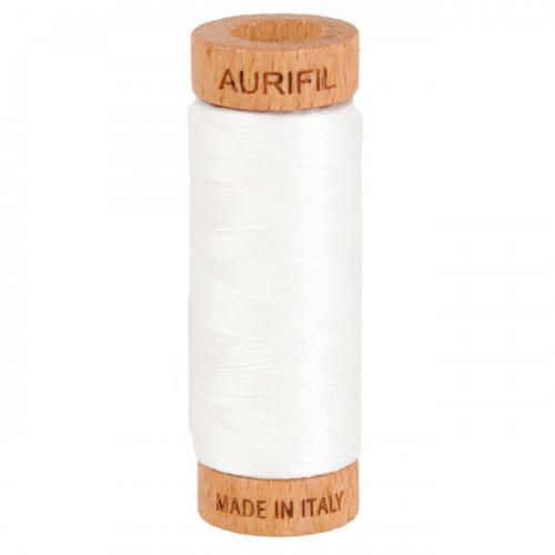 Aurifil Cotton Thread Solid 80wt 300yds Natural White (#2021)