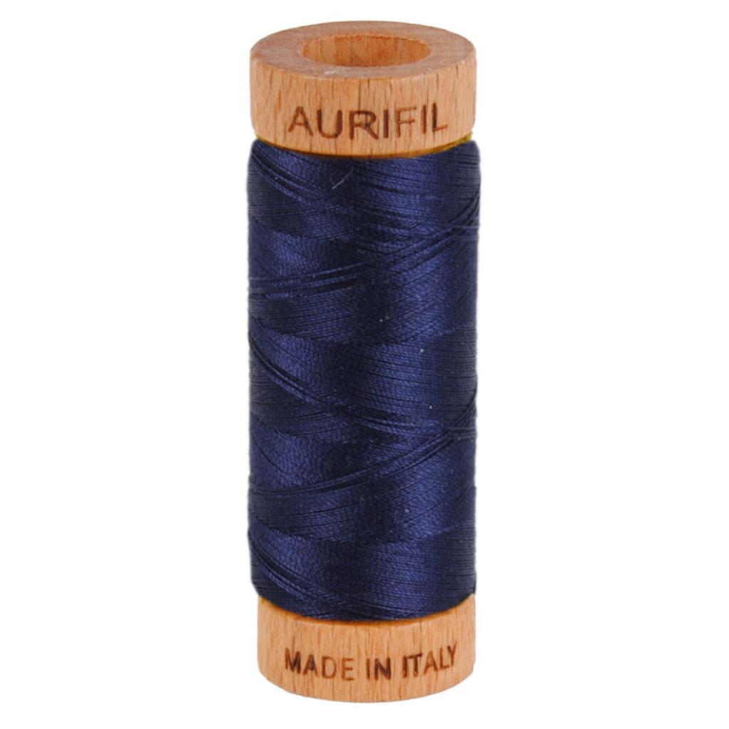 Aurifil Cotton Thread Solid 80wt 300yds Very Dark Navy (#2785)