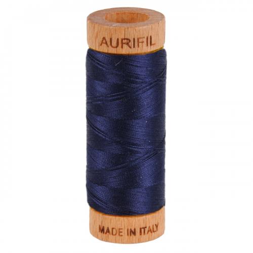 Aurifil Cotton Thread Solid 80wt 300yds Very Dark Navy (#2785)