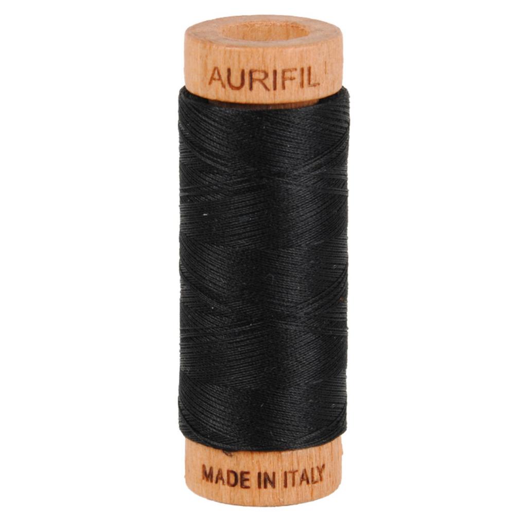 Aurifil Cotton Thread Solid 80wt 300yds Black (#2692)