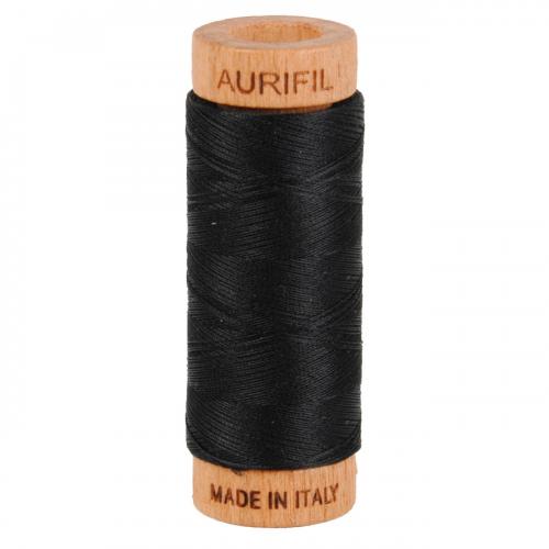 Aurifil Cotton Thread Solid 80wt 300yds Black (#2692)