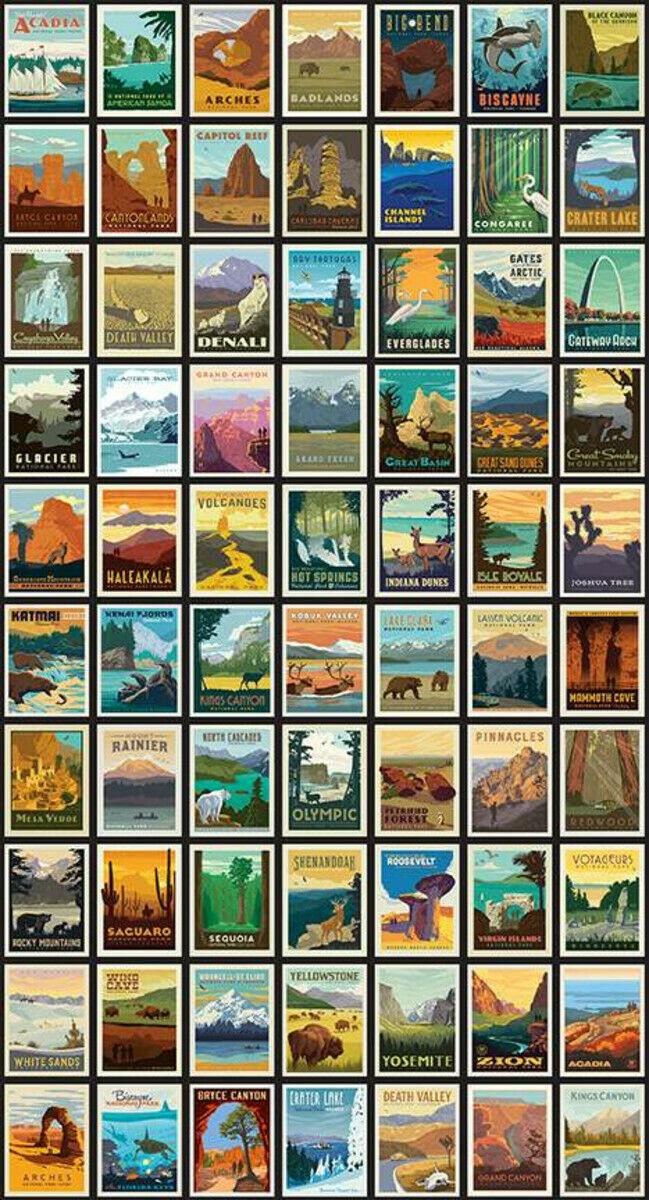 National Parks Posters 24" Panel - Black