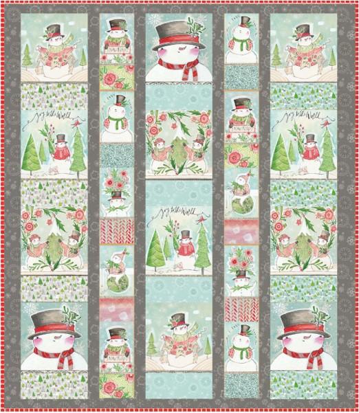 Snow Fun Quilt Pattern Menagerie Snow Fun Quilt Kit - Old Country Store Fabrics