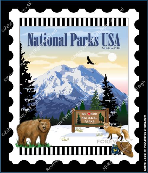 U.S. National Park Stamps Panel