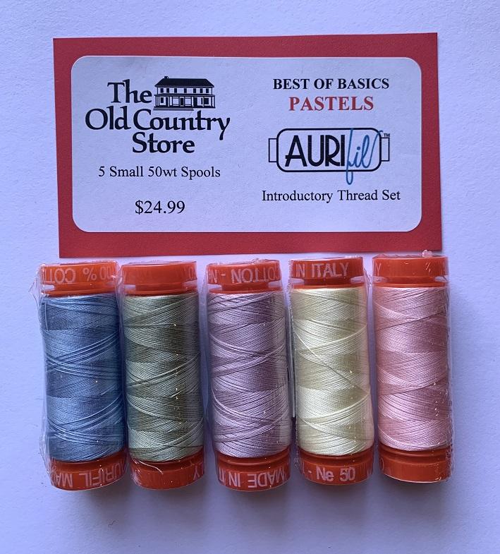 Aurifil Best of Basics - PASTELS - 5 small 50wt Spools Thread Set
