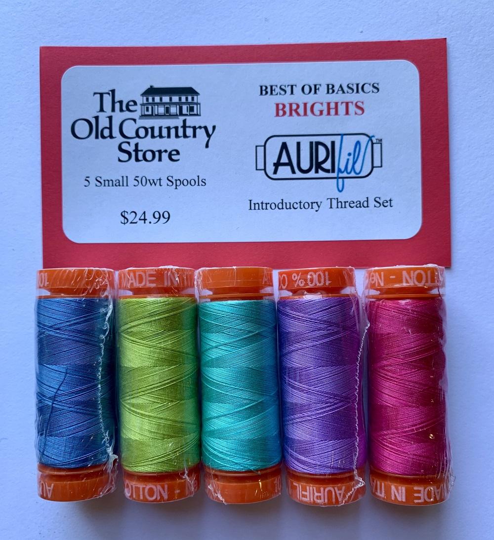 Aurifil Best of Basics - BRIGHTS - 5 small 50wt Spools Thread Set