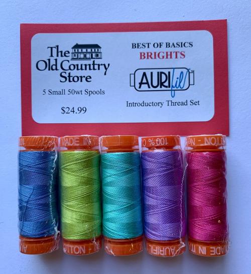 Aurifil Best of Basics - BRIGHTS - 5 small 50wt Spools Thread Set