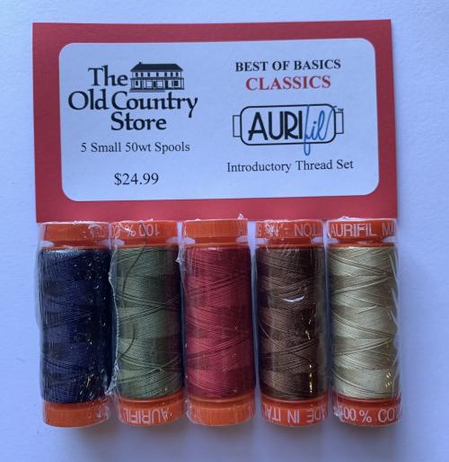 Aurifil Best of Basics - CLASSICS - 5 small 50wt Spools Thread Set