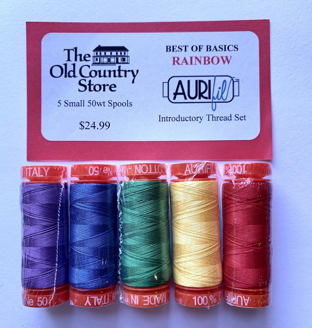 Aurifil Best of Basics - RAINBOW - 5 small 50wt Spools Thread Set