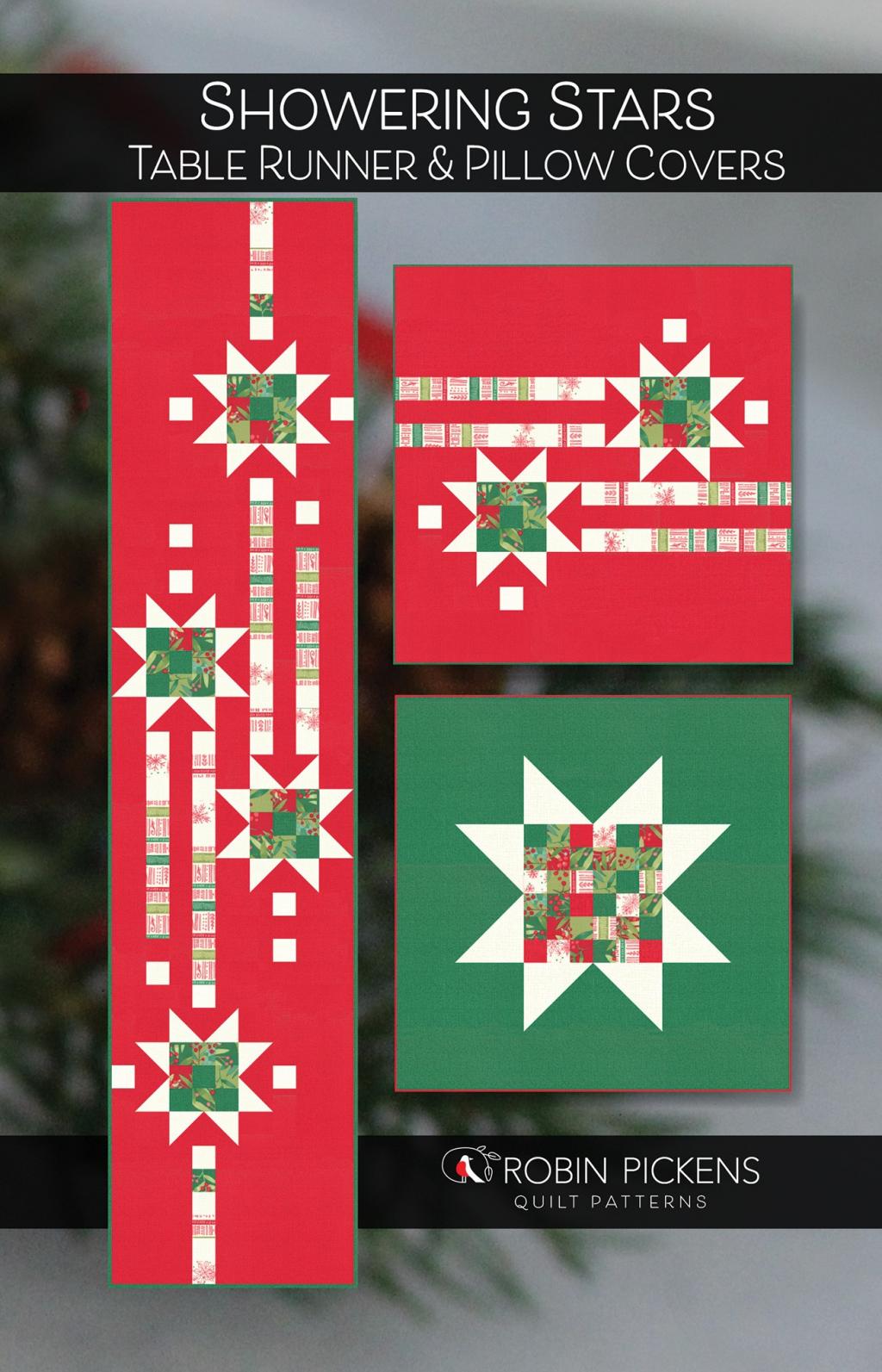 Showering Stars Table Runner and Pillows