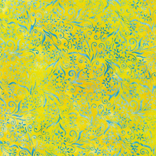 Artisan Batiks: Floral Wave Yellow