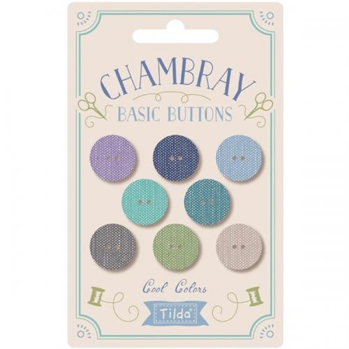 Chambray Basic - Buttons - 16 mm - 8 pc