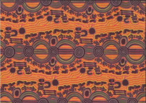 オールドバティック チャップ(8249) Artisan Batik Retro Rainbow Navy Flowers Batik Fabric by