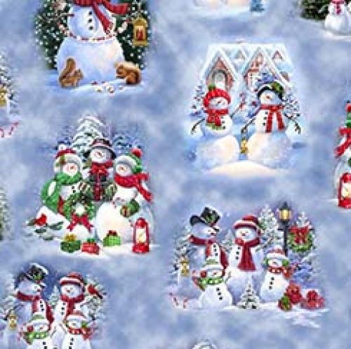 Snowman Holiday Blue