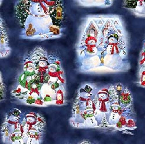 Snowman Holiday Blue