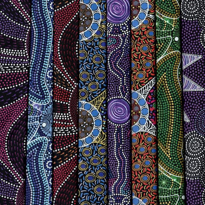 Aboriginal Prints Fabric Pack - 8 Fat Quarters