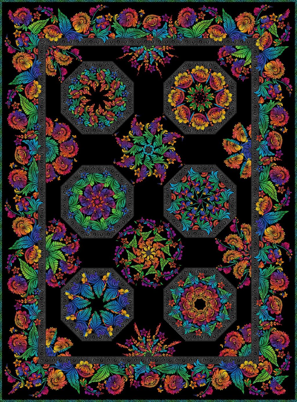 Vivid Kaleidoscope Quilt Kit - Multicolor