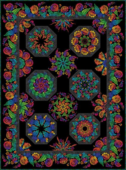 Vivid Kaleidoscope Quilt Kit - Multicolor