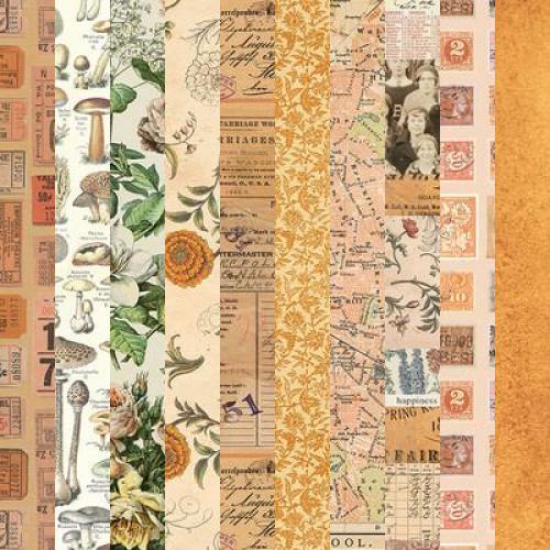 Tim Holtz Palette Orange Fabric Pack - 10 Fat Quarters