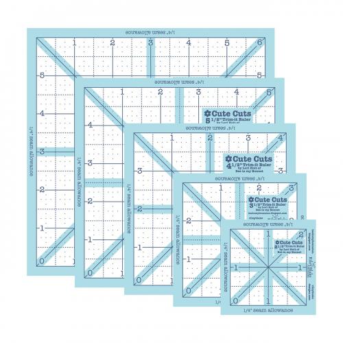 Lori Holt Trim-It Square Ruler Pack - 2½in, 3½in, 4½in, 5½in, and 6½in