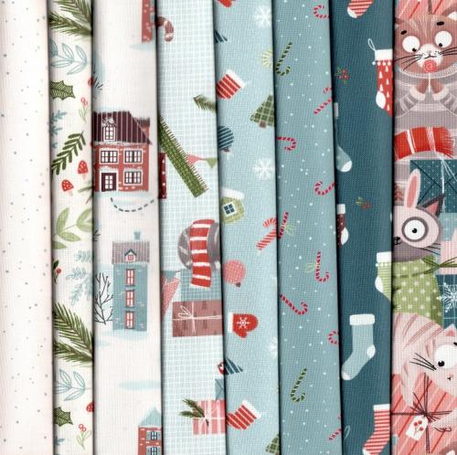 Purrfect Christmas Fabric Pack - 8 Fat Quarters