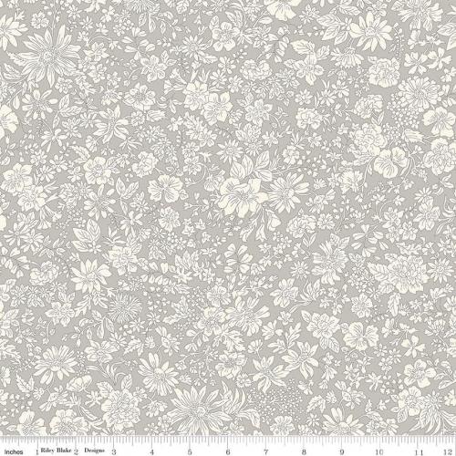 Liberty Fabrics: Emily Blossom Wide-Width Gray