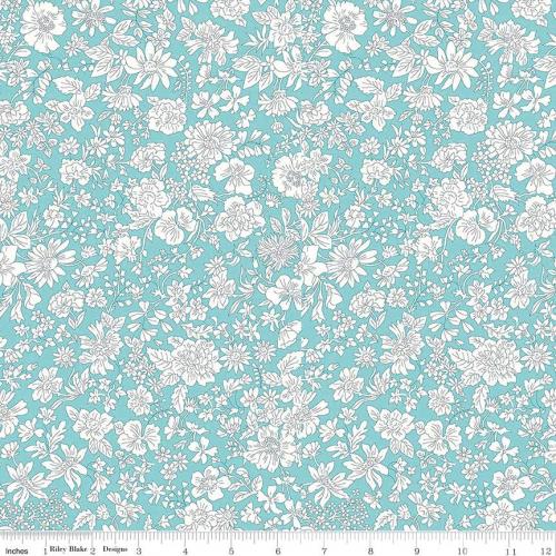 Liberty Fabrics: Emily Blossom Wide-Width Aqua