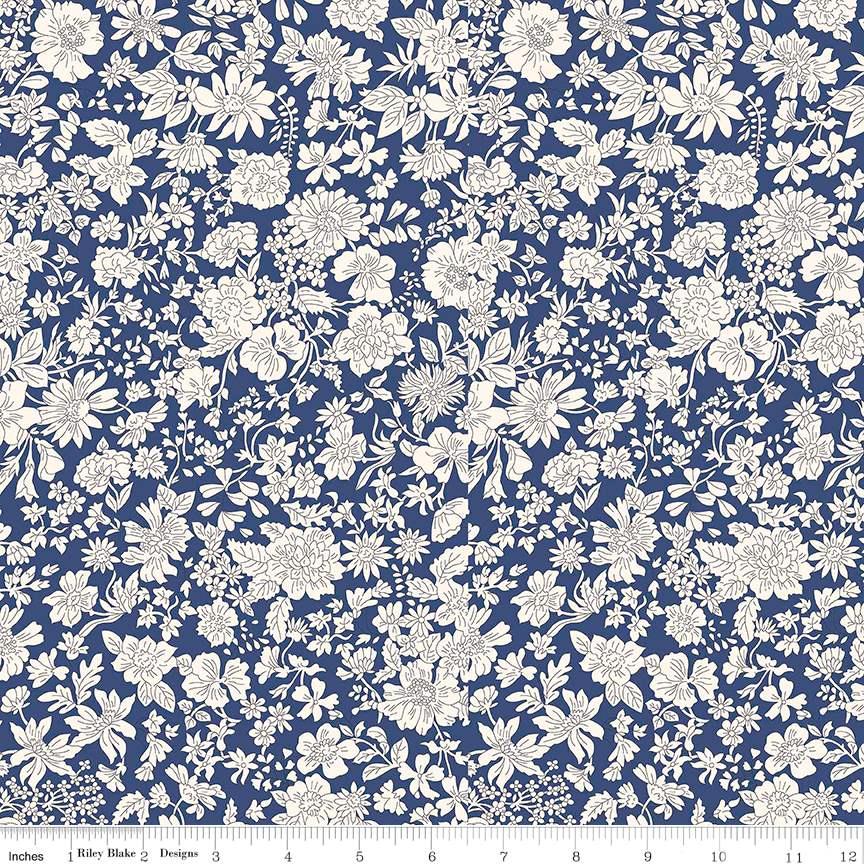 Liberty Fabrics: Emily Blossom Wide-Width Blue