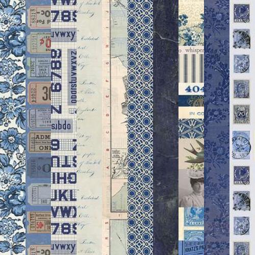 Tim Holtz Palette Indigo Fabric Pack - 10 Fat Quarters