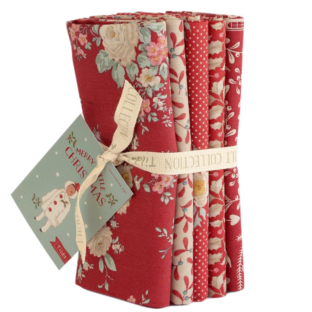 Tilda Merry Little Christmas 5-piece Fat Quarter Bundle - RED - Old ...