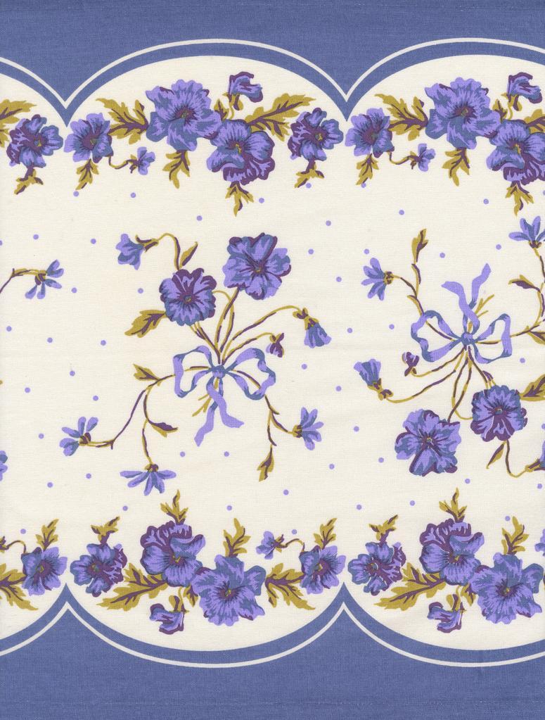 Classic Retro Floral Toweling Purple