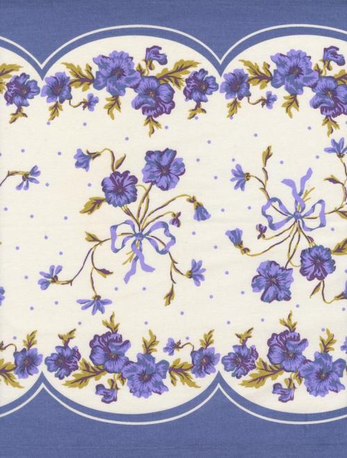 Classic Retro Floral Toweling Purple