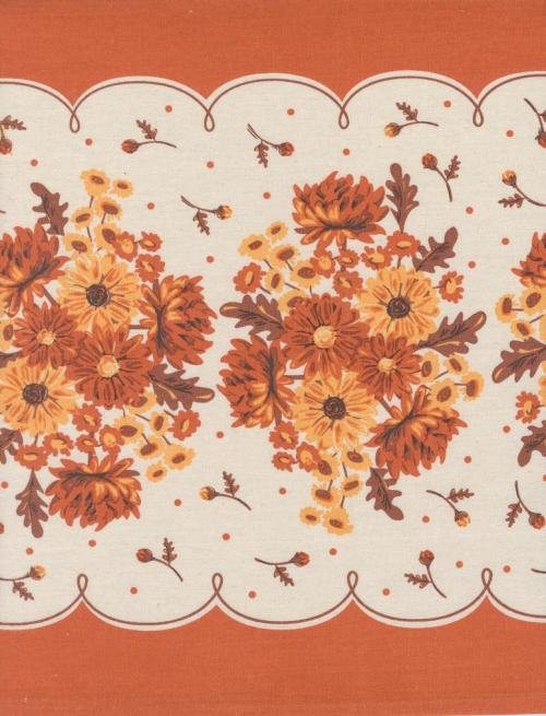 Classic Retro Floral Toweling Orange
