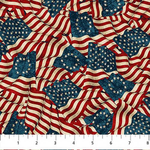 America 250 Flags Backing Beige Multi