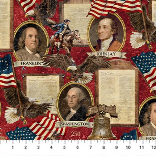 America 250 Founding Fathers Red Multi