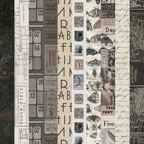 Tim Holtz Palette Charcoal Fabric Pack - 10 Fat Quarters