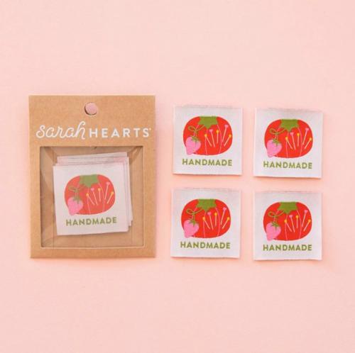 Sarah Hearts Woven Labels - Handmade