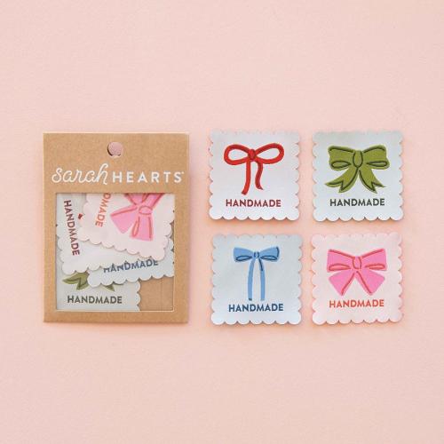 Sarah Hearts Bows Handmade Woven Sew In Labels