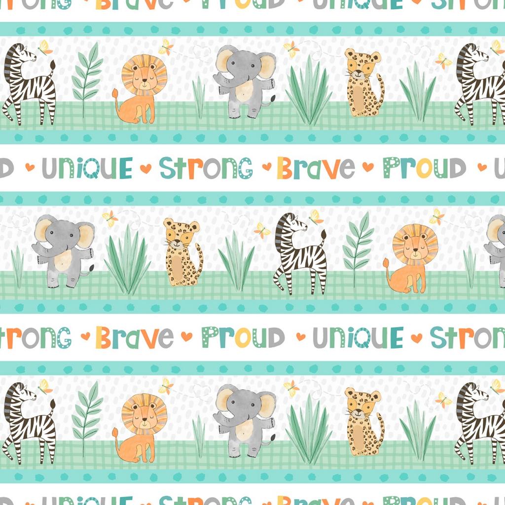 Safari Snuggles Repeating Stripe Multi