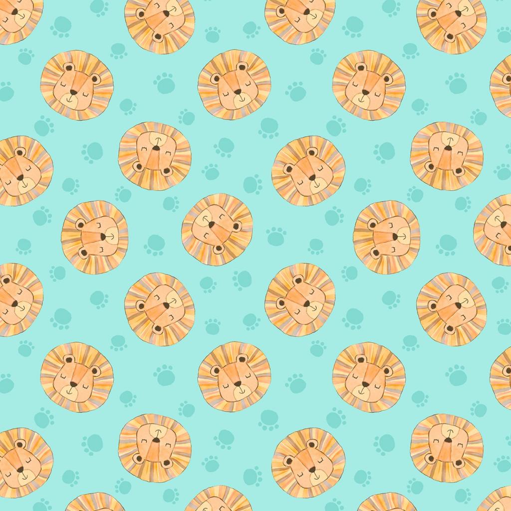 Safari Snuggles Lion Toss Teal