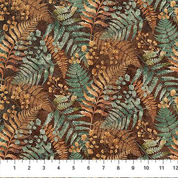 Rooted Leaves Teal Multi
