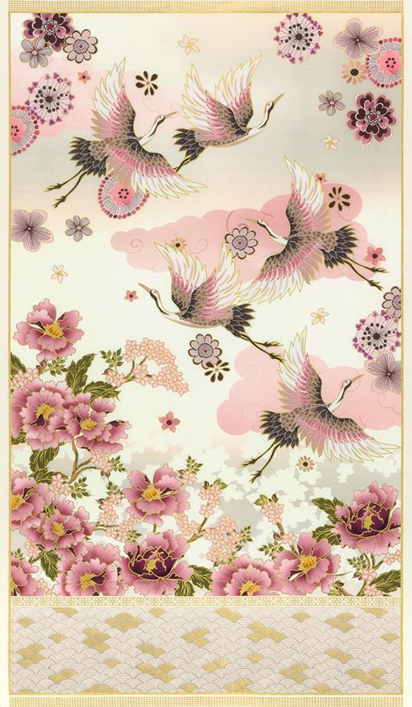 Imerpial Collection: Graceful Cranes Panel Cream
