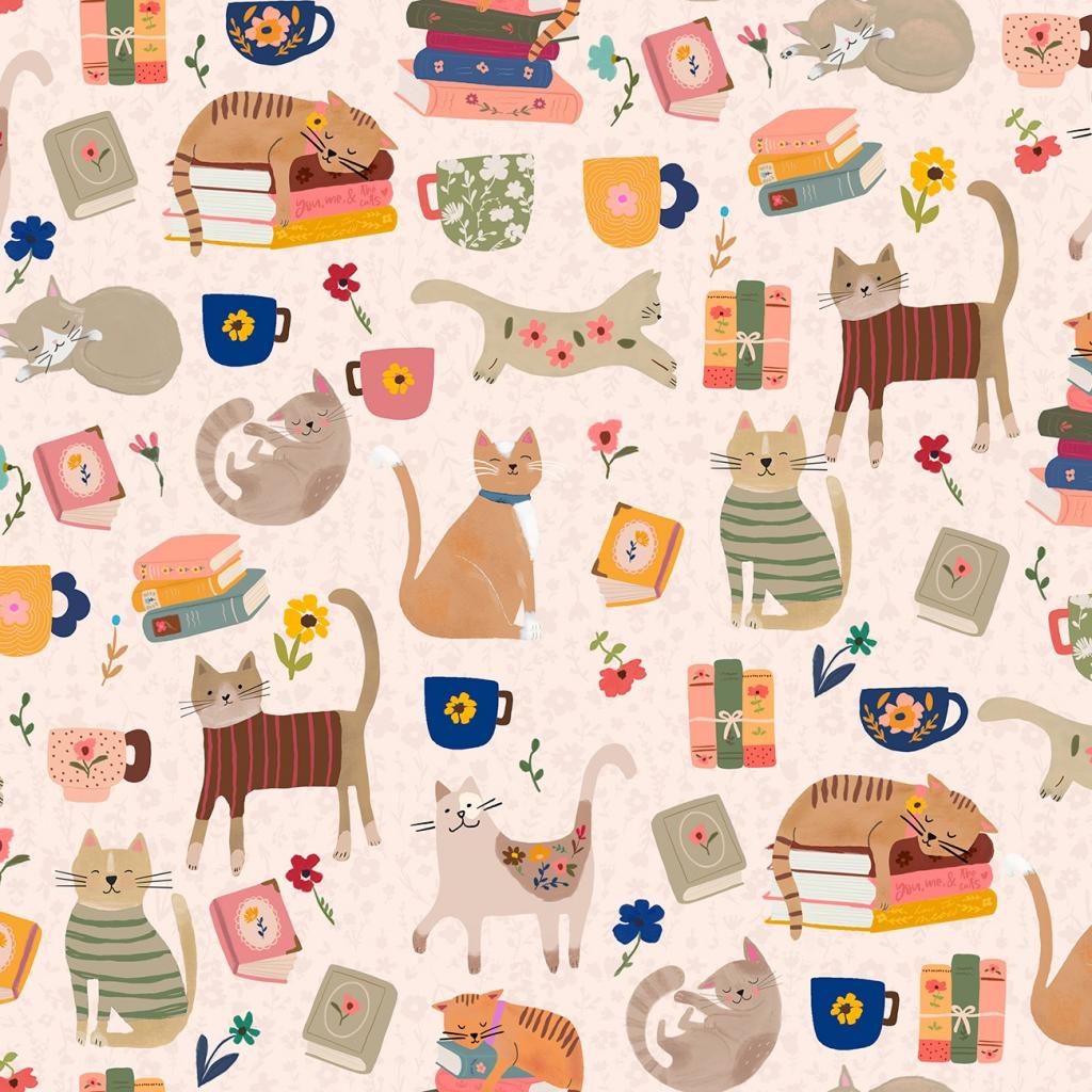 Every Home Cats, Books & Coffee Beige